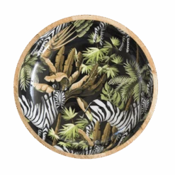 By Room Schaal Rond ø 38 Cm Mangohout Zebra In Jungle