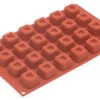Silikomart Bakvorm 24 Vierkante Savarins 3,5 Cm Silicone Bruin