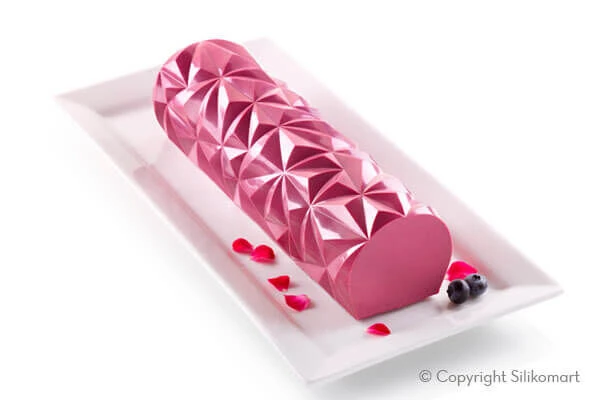 Silikomart 3Design Diamant Bûche Bakvorm Wit 4 Silikomart 3Design Diamant Bûche Bakvorm Wit - Afbeelding 2