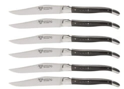 Laguiole En Aubrac Shepherd's Cross Steakmes 11,5 Cm Buffelhoorn 6 Stuks