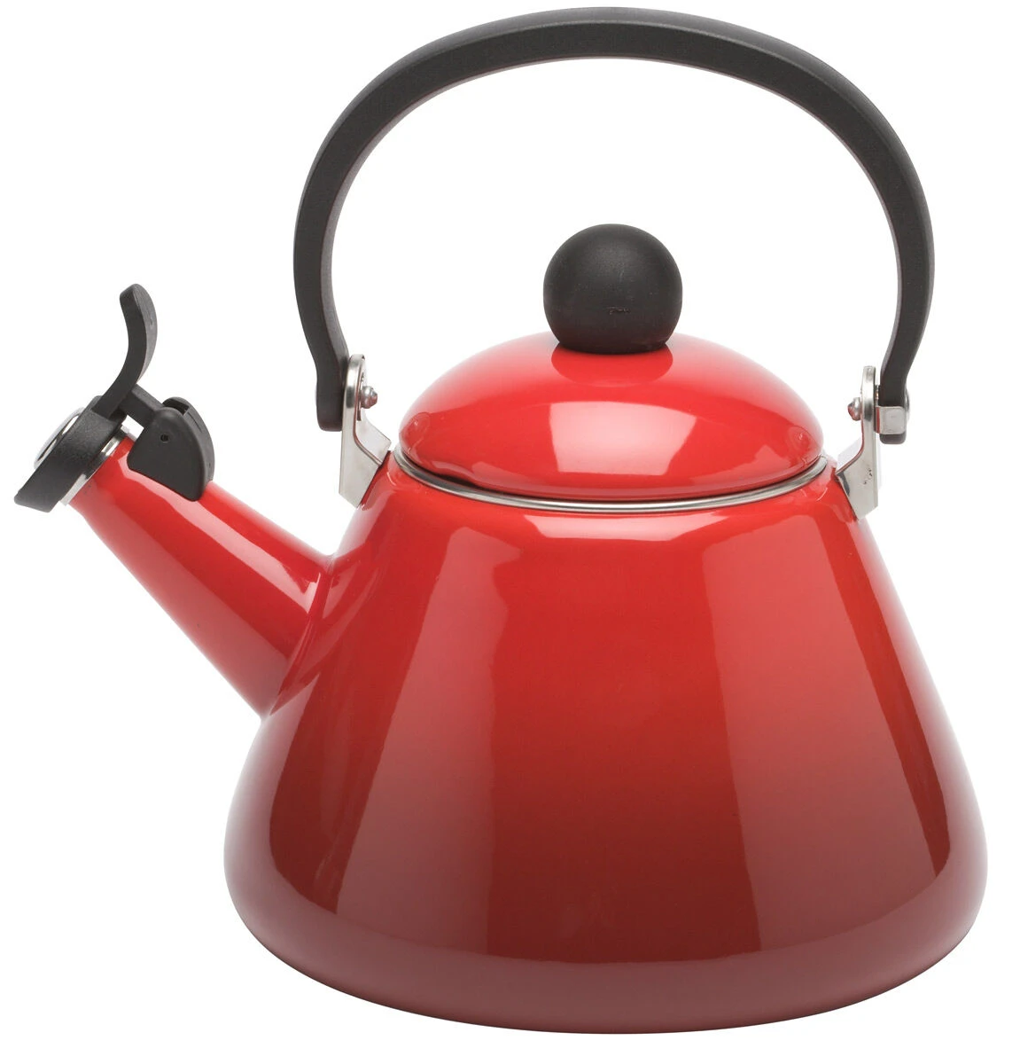 Le Creuset Kone Fluitketel 1,6 Liter Staal Kersrood 3 Le Creuset Kone Fluitketel 1,6 Liter Staal Kersrood