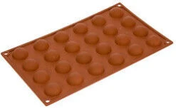 Silikomart Bakvorm 24 Halve Bollen ø 3 Cm Silicone Bruin