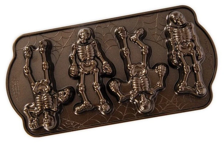Nordic Ware Spooky Skeleton Bakvorm 4 Stuks Aluminium Bronskleurig 5 Nordic Ware Spooky Skeleton Bakvorm 4 Stuks Aluminium Bronskleurig - Afbeelding 3