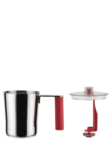 Alessi Plissé Elektrische Melkopschuimer 350 Ml Rvs Rood 4 Alessi Plissé Elektrische Melkopschuimer 350 Ml Rvs Rood - Afbeelding 2