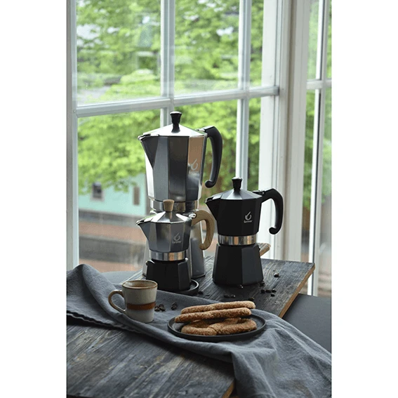 Forever Prestige Noblesse Mokapot 1-kops Aluminium Zwart 4 Forever Prestige Noblesse Mokapot 1-kops Aluminium Zwart - Afbeelding 2