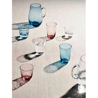 Broste Copenhagen Hammered Tumbler 335 Ml ø 9,2 Cm H 9,5 Cm Glas Blauw 4 Broste Copenhagen Hammered Tumbler 335 Ml ø 9,2 Cm H 9,5 Cm Glas Blauw - Afbeelding 2