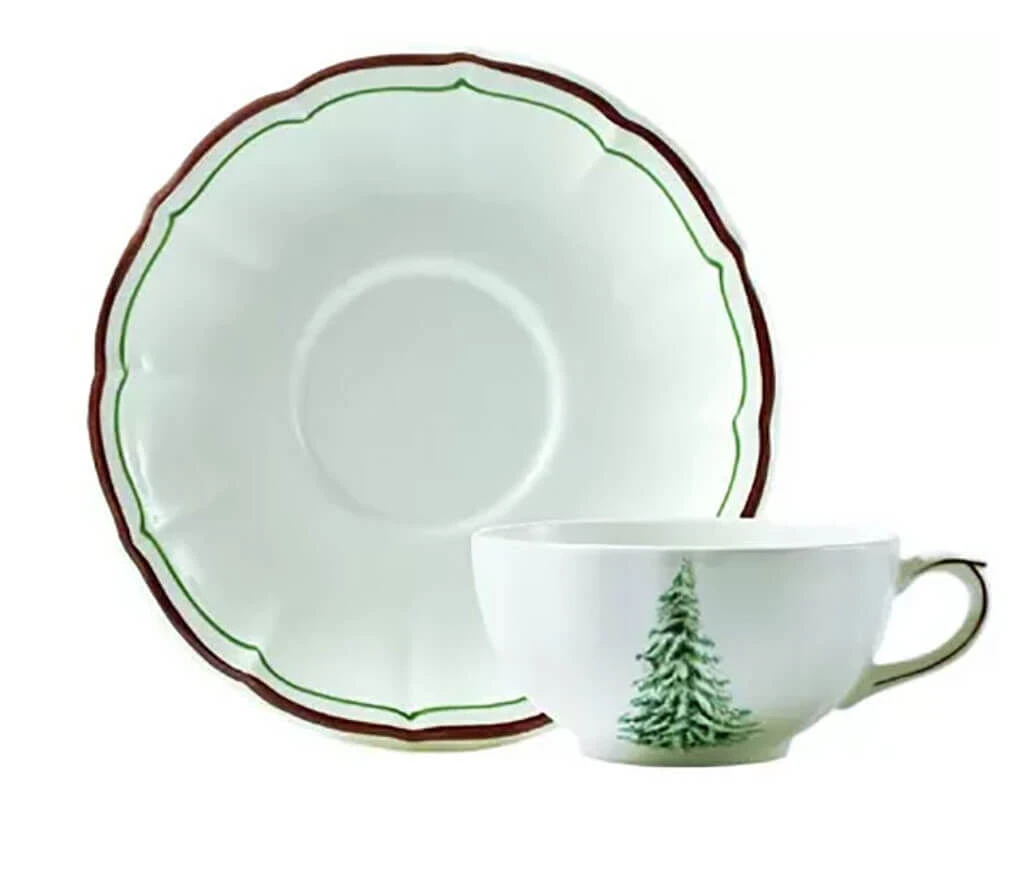 Gien Filet Noël Ontbijtkop En Schotel Keramiek 3 Gien Filet Noël Ontbijtkop En Schotel Keramiek