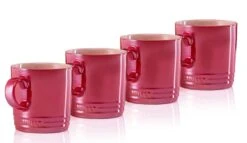 Le Creuset Metallics Mok 350 Ml Aardewerk Kersrood 4 Stuks